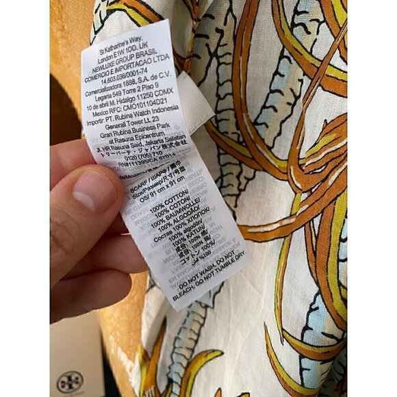 tory burch climbing palms square scarf cotton 36”x36” $228 #144936 - Picture 10 of 11